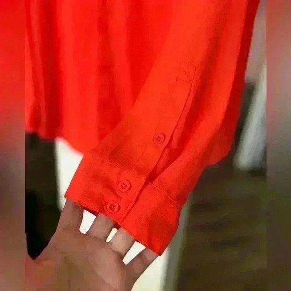 Torrid Lizzie Georgette Button-Up Long Sleeve Shirt sz 2 - Picture 4 of 5